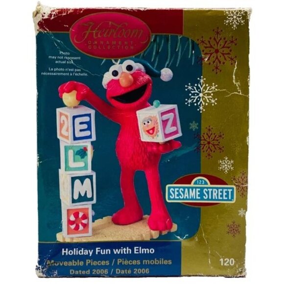 Elmo Sesame Street Holiday Fun Ornament Carlton Cards Greeting 2006 (Box Damage) - Picture 1 of 10